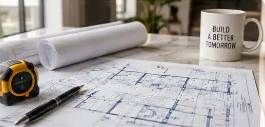Construction plans and architectural blueprints